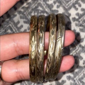 Gold bangle bracelets